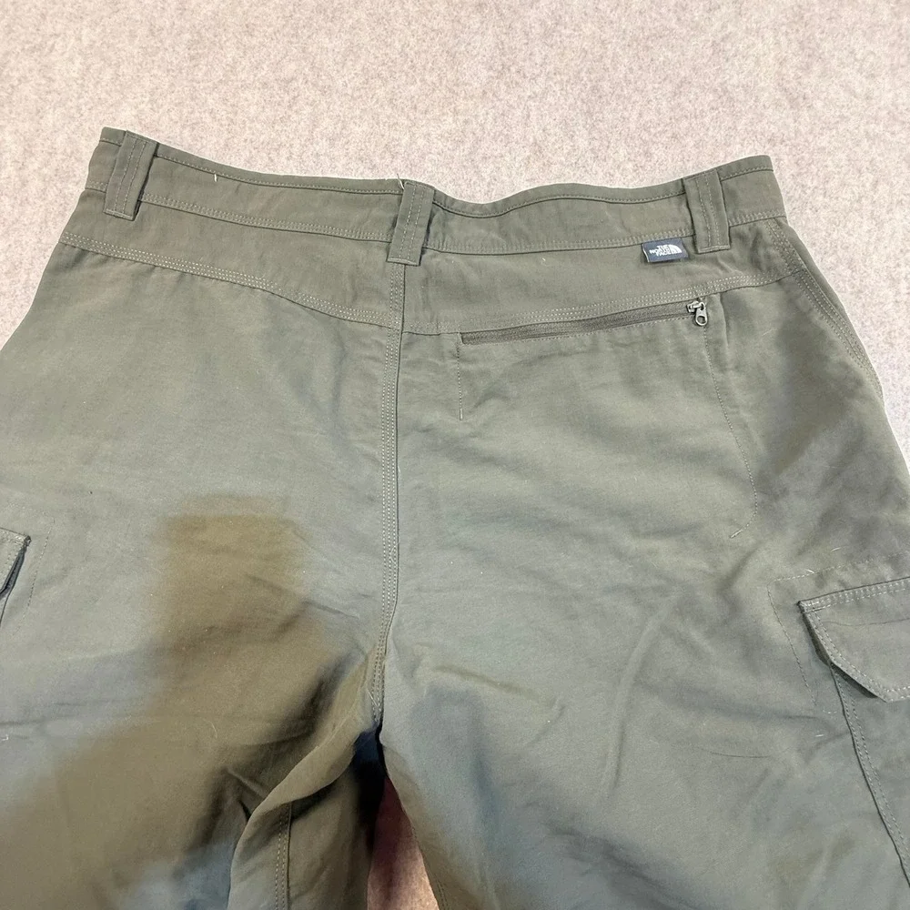 The North‎ Face Mens Cargo Shorts Olive Green Nylon Hiking Utility Size 36